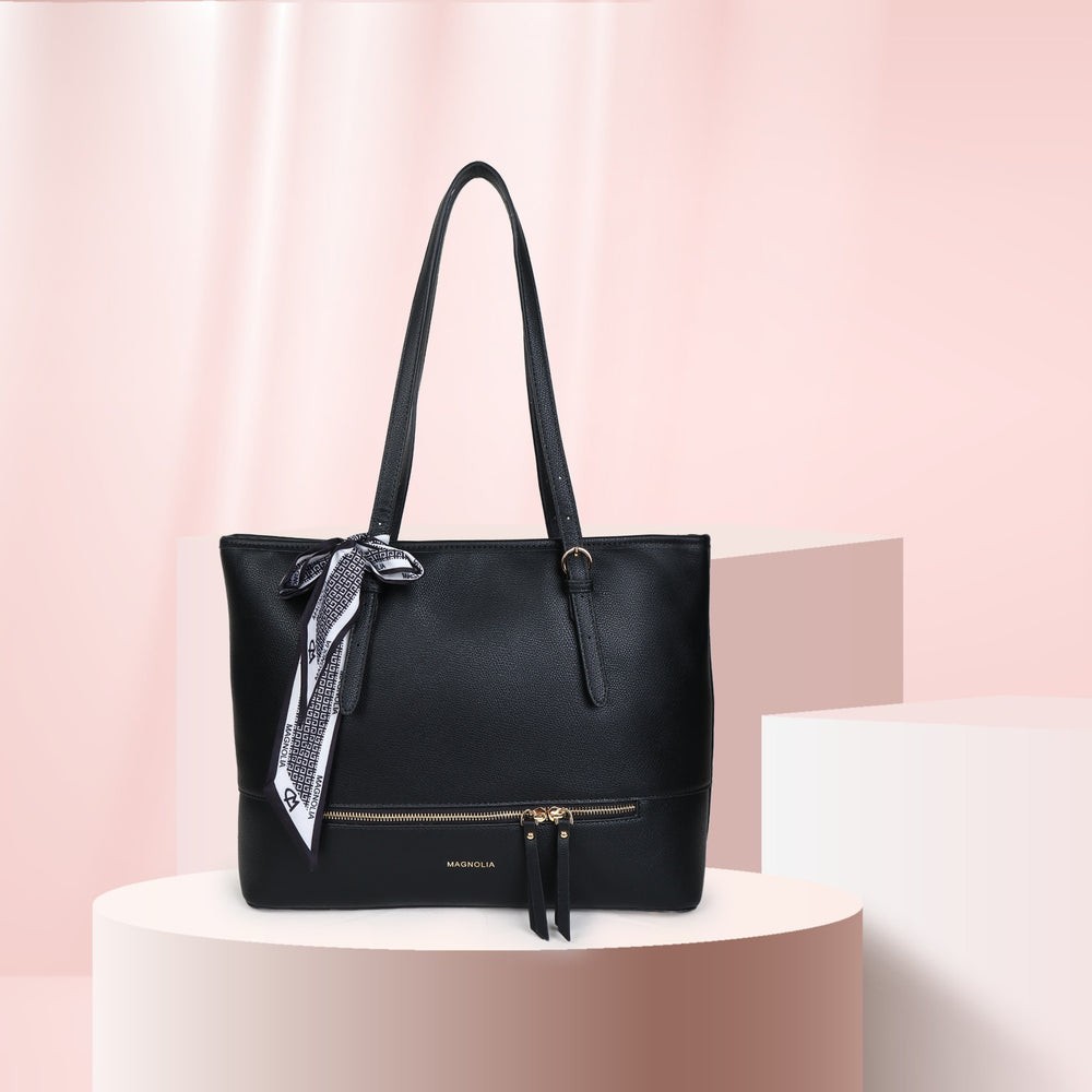 Black Michela Medium Tote Bag